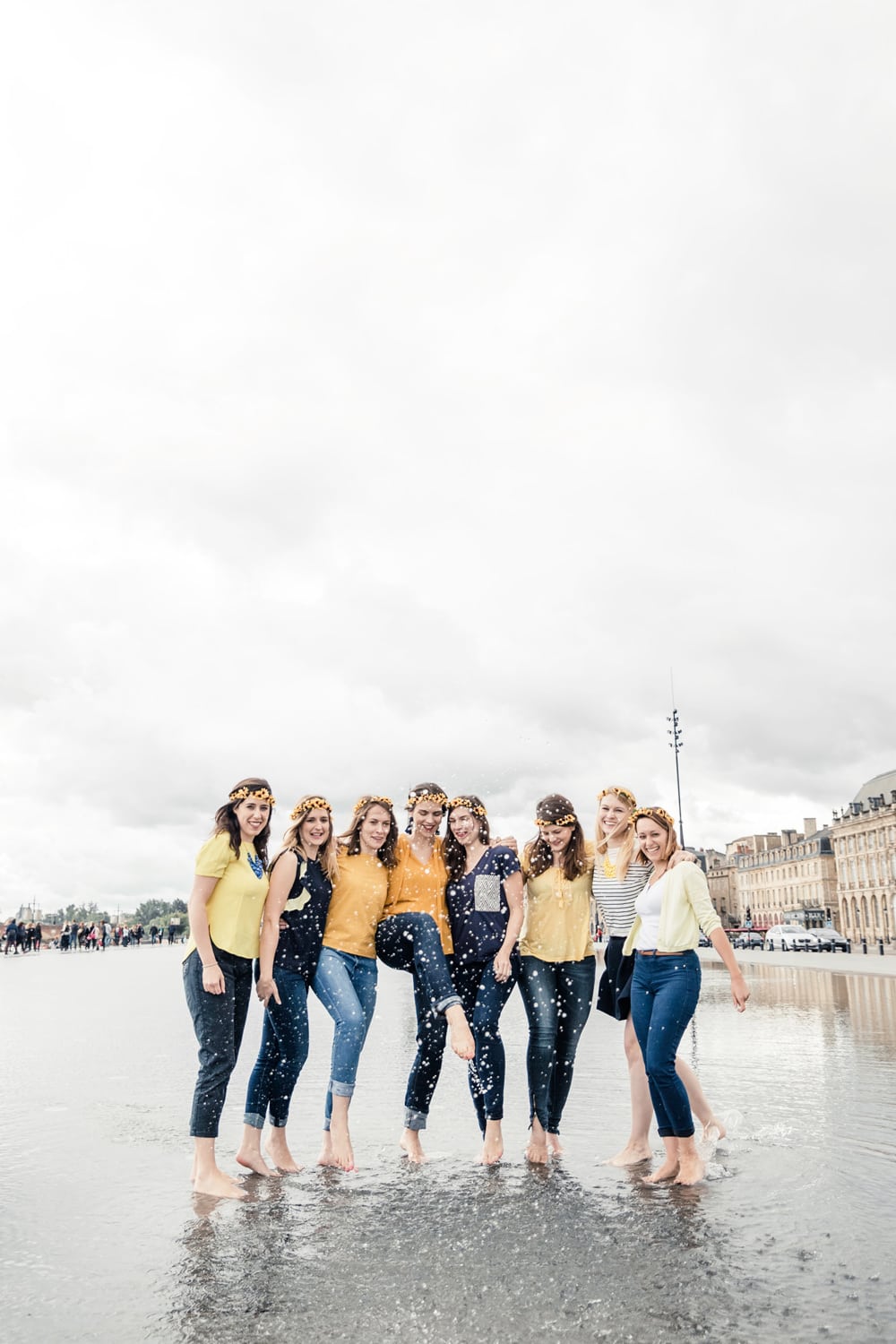 seance photo evjf bordeaux cap ferret arcachon enterrement vie jeune fille photographe miroir d'eau