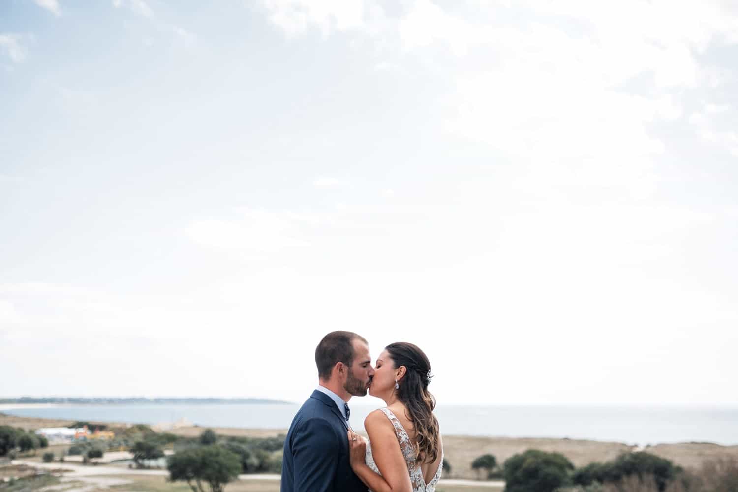 photographe mariage bordeaux cap ferret arcachon bisou ciel maries